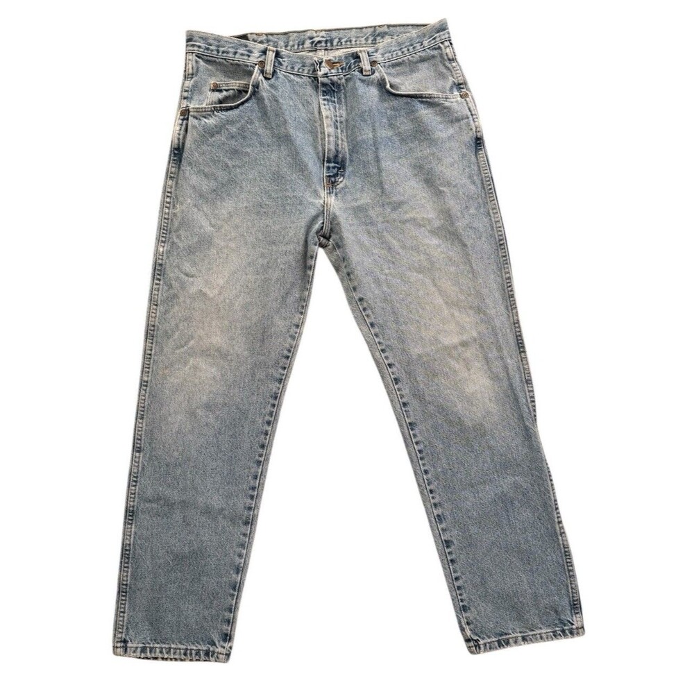 Wrangler Hero Light Wash Denim Jeans Men’s 5 Pocket Straight Leg Size 34 By 29